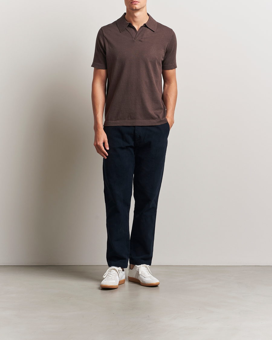 Herre | Polotrøjer | NN07 | Ryan Cotton/Linen Polo Coffee
