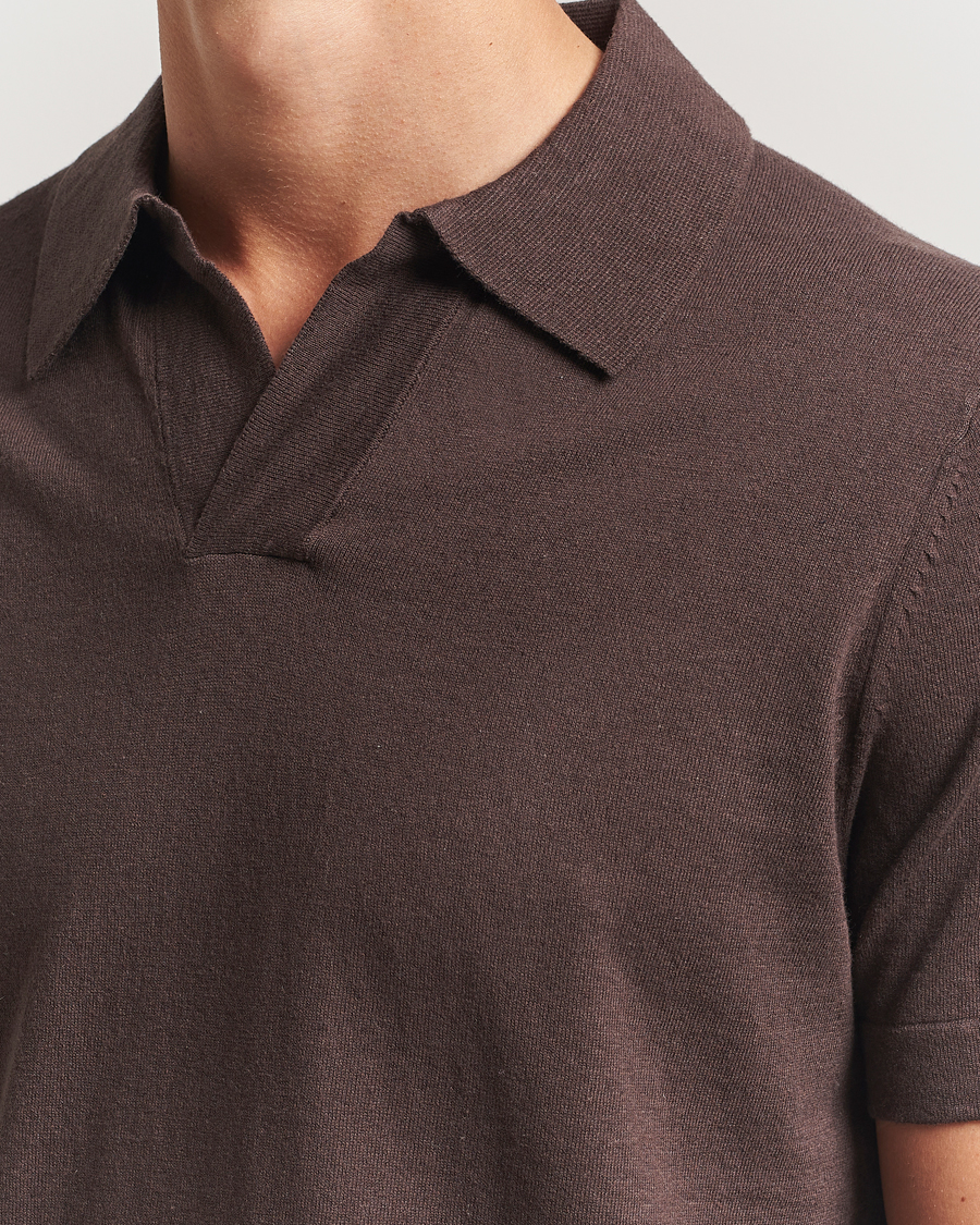 Herre | Polotrøjer | NN07 | Ryan Cotton/Linen Polo Coffee