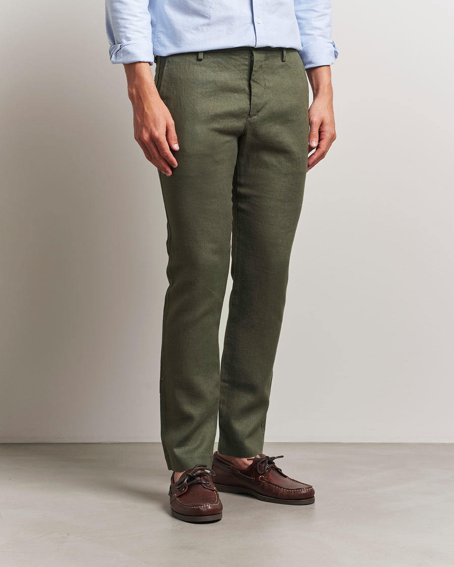 Herre | Bukser | NN07 | Theo Linen Trousers Croc Green