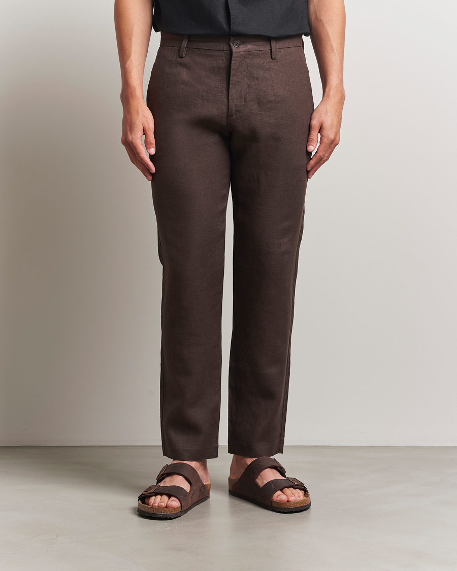 Herre | Bukser | NN07 | Theo Linen Trousers Coffee