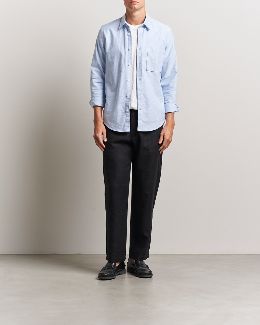 Herre | Bukser | NN07 | Aden Regular Fit Linen Chinos Black