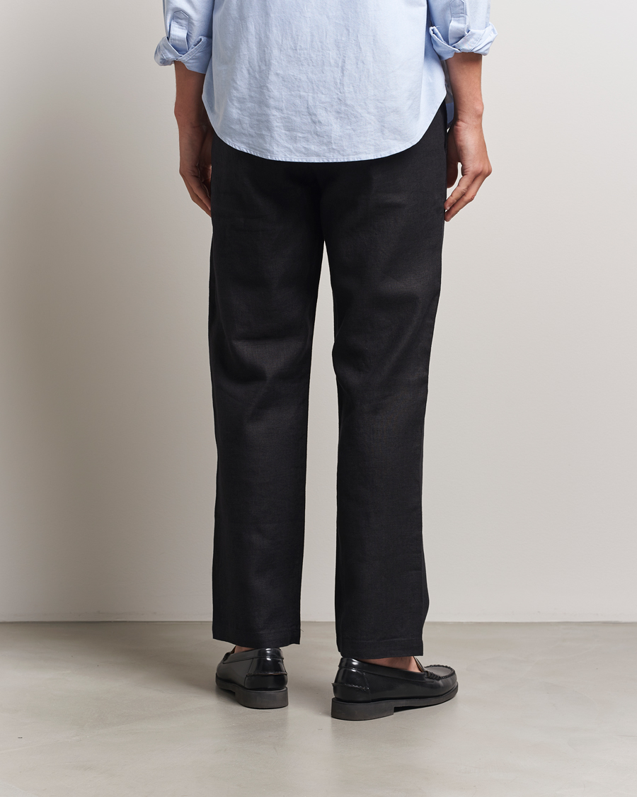 Herre | Bukser | NN07 | Aden Regular Fit Linen Chinos Black