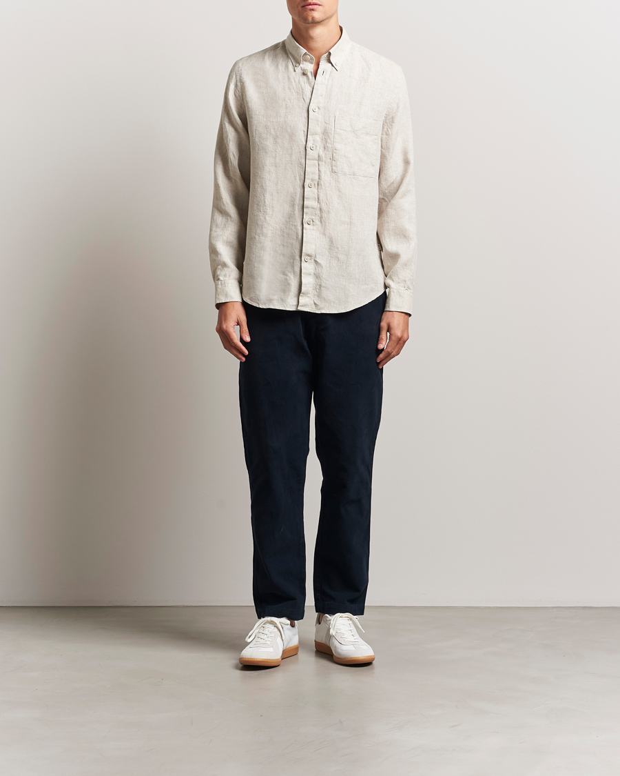 Herre | Skjorter | NN07 | Arne Linen Button Down Shirt Oat