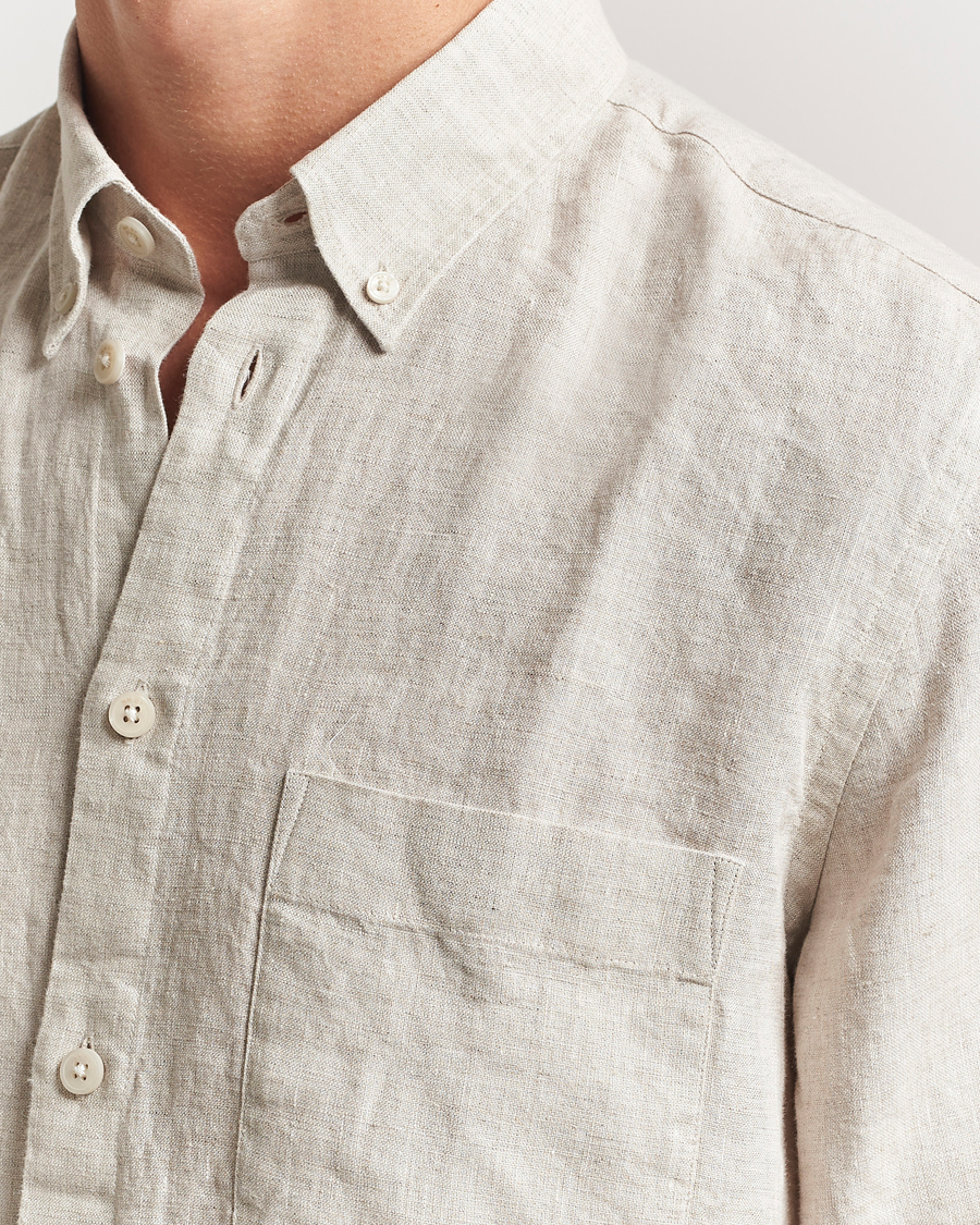 Herre | Skjorter | NN07 | Arne Linen Button Down Shirt Oat