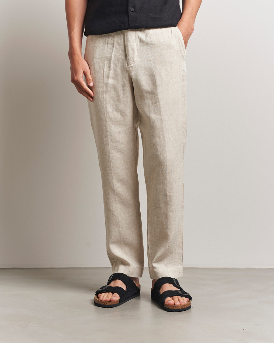 Herre | Bukser | NN07 | Billie Linen Drawstring Trousers Oat