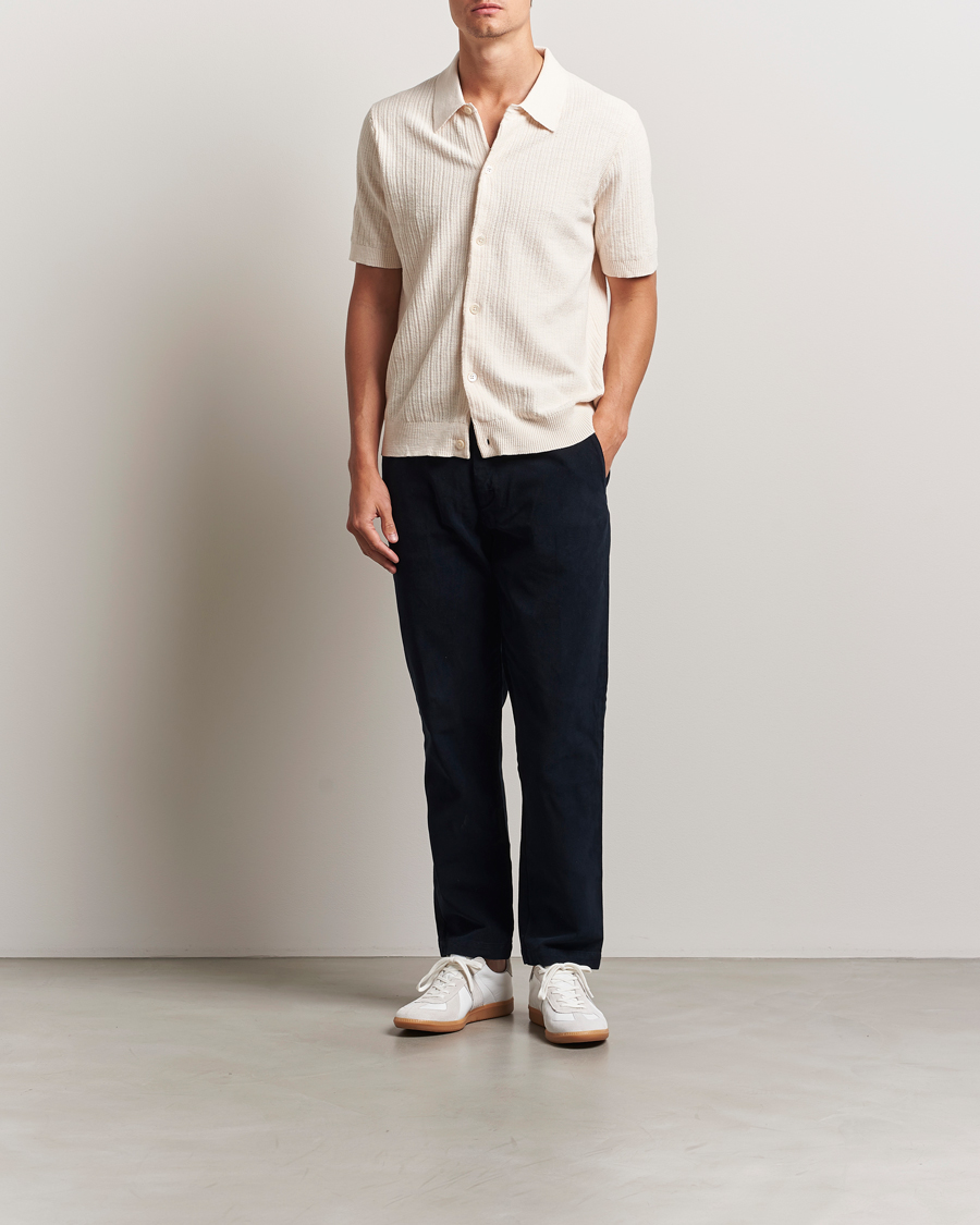 Herre | Skjorter | NN07 | Nolan Knitted Short Sleeve Shirt Ecru
