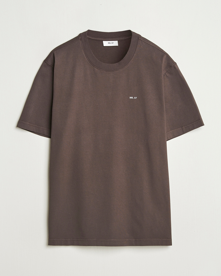 Herre | T-Shirts | NN07 | Adam Logo Crew Neck T-Shirt Coffee