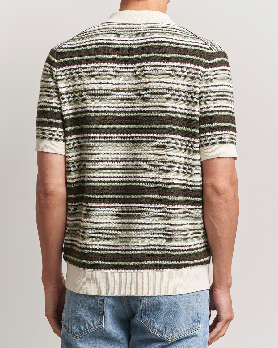 Herre | Skjorter | NN07 | Nolan Knitted Striped Short Sleeve Shirt Multi