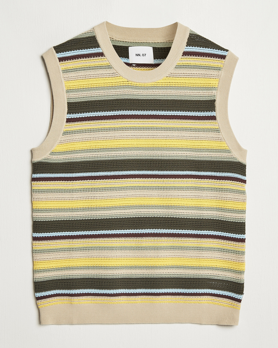 Herre | Trøjer | NN07 | Huxley Knitted Striped Vest Multi
