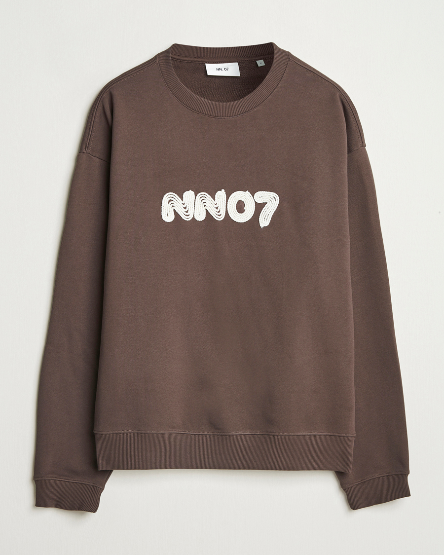 Herre | Trøjer | NN07 | David Rope Logo Crew Neck Sweatshirt Coffee