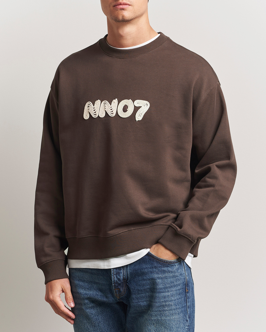 Herre | Trøjer | NN07 | David Rope Logo Crew Neck Sweatshirt Coffee