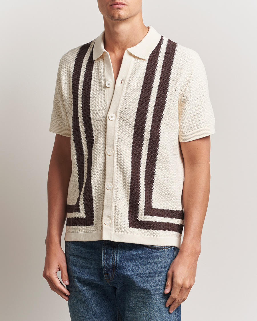 Herre | Skjorter | NN07 | Ares Knitted Short Sleeve Shirt Ivory
