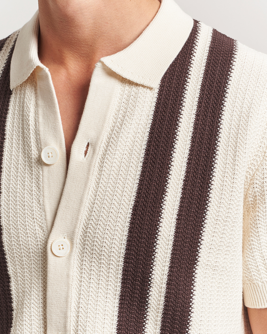 Herre | Skjorter | NN07 | Ares Knitted Short Sleeve Shirt Ivory