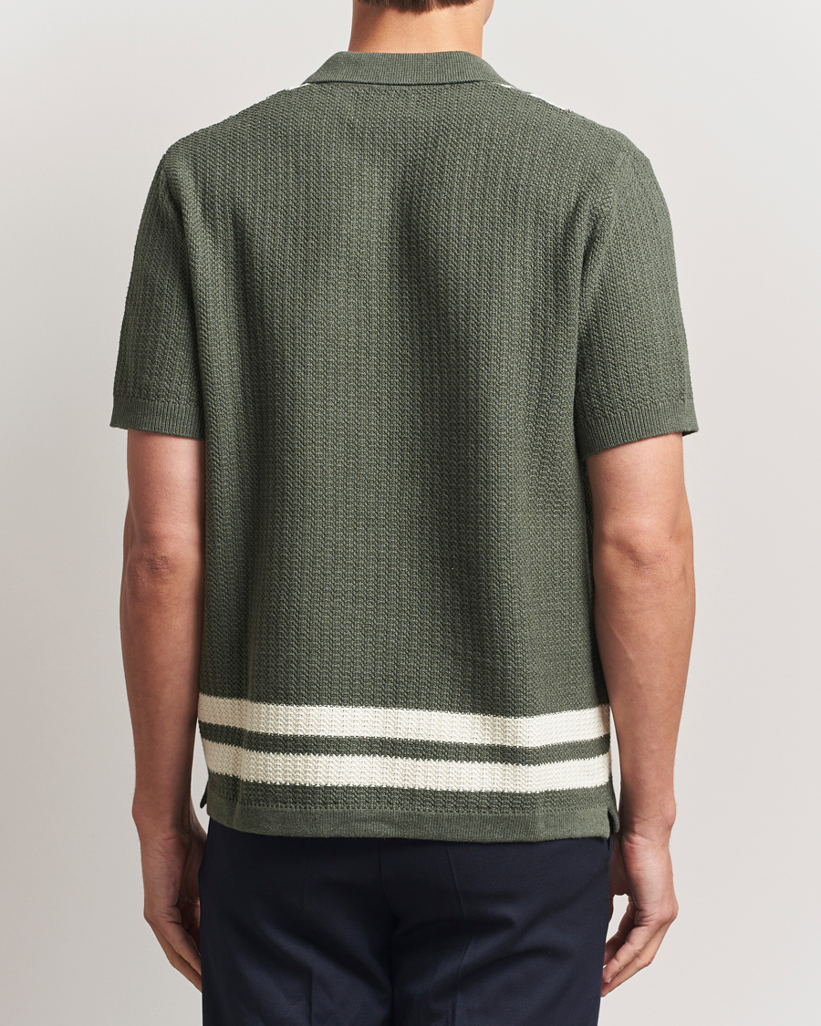 Herre | Skjorter | NN07 | Ares Knitted Short Sleeve Shirt Croc Green