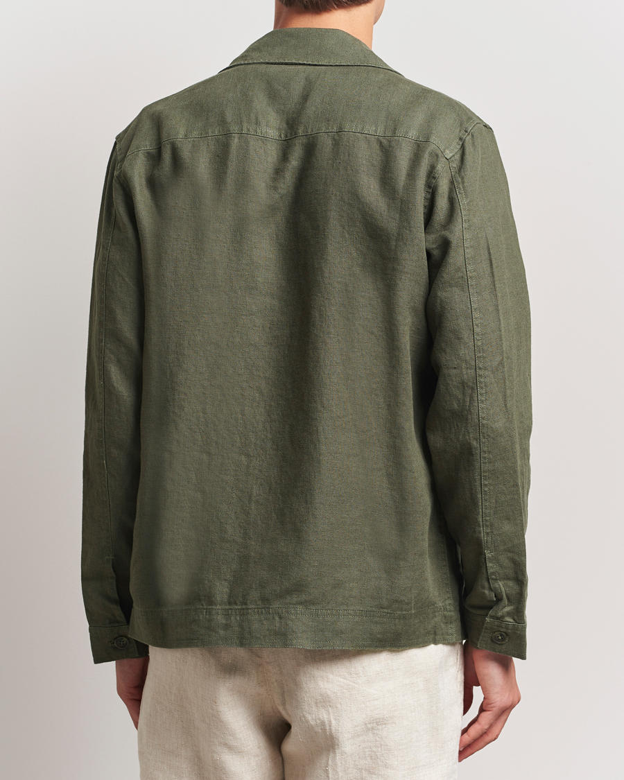 Herre | Skjorter | NN07 | Olav Linen Overshirt Croc Green