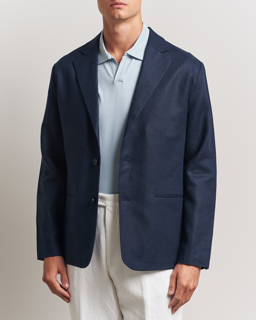 Herre | Blazere & jakker | NN07 | Timo Linen Blazer Navy Blue