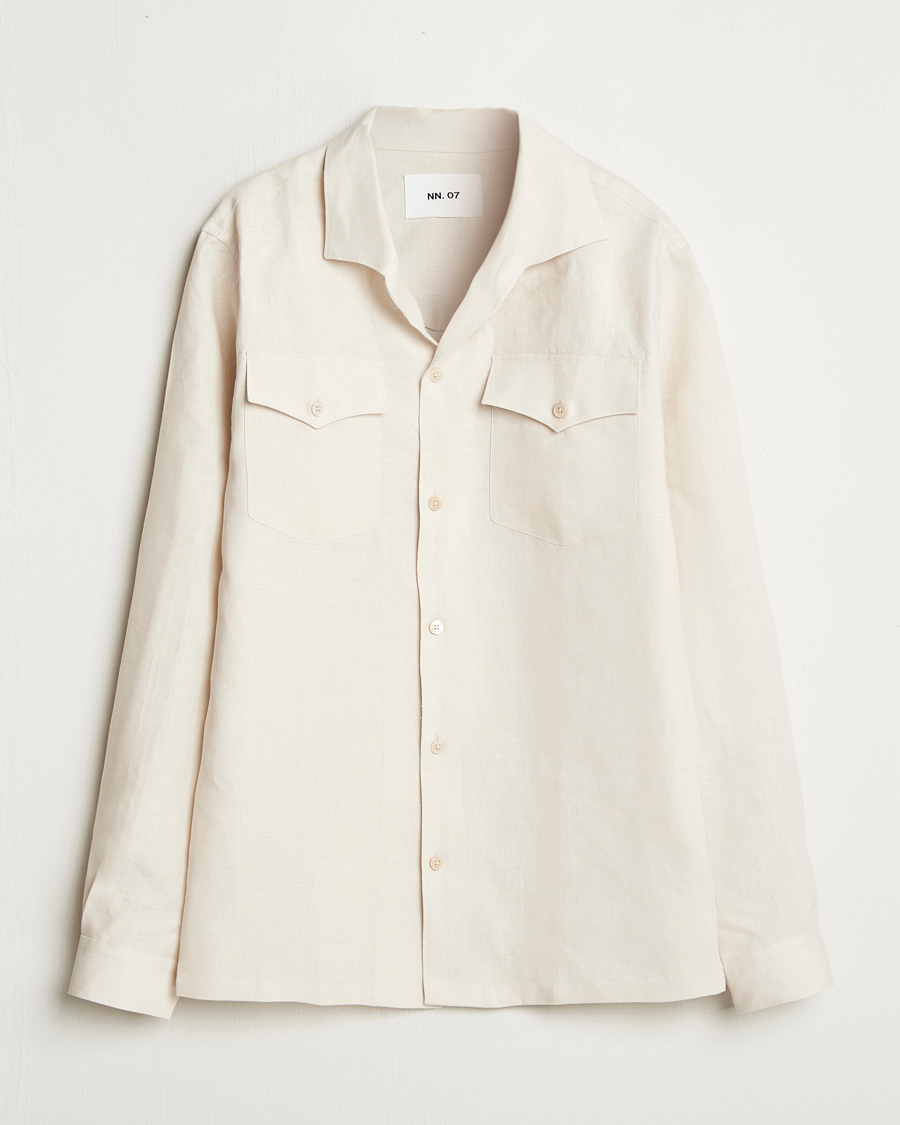Herre | Skjorter | NN07 | Pax Linen Western Shirt Ivory