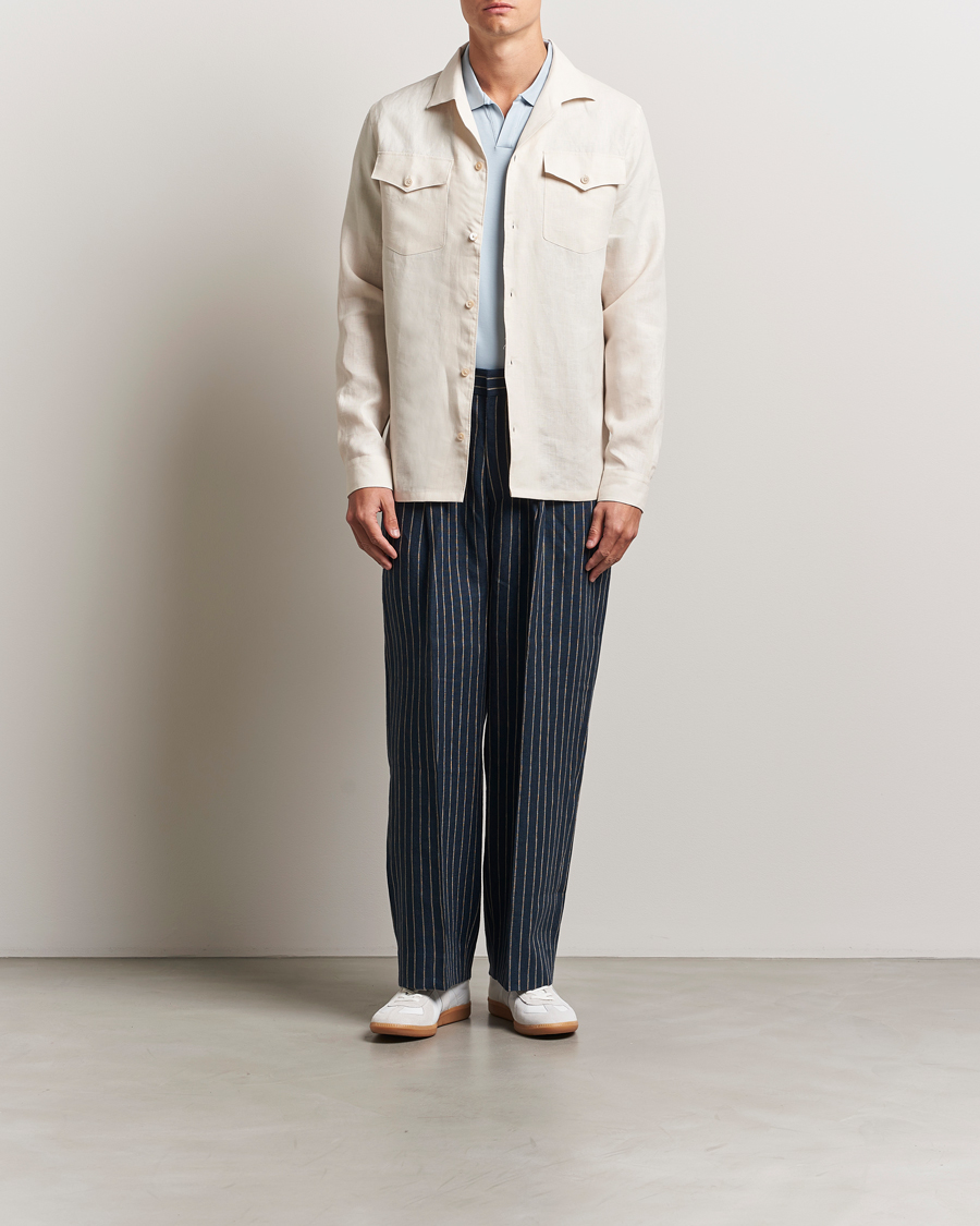 Herre | Skjorter | NN07 | Pax Linen Western Shirt Ivory