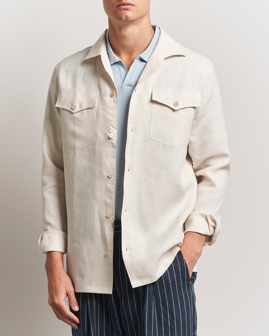 Herre | Skjorter | NN07 | Pax Linen Western Shirt Ivory
