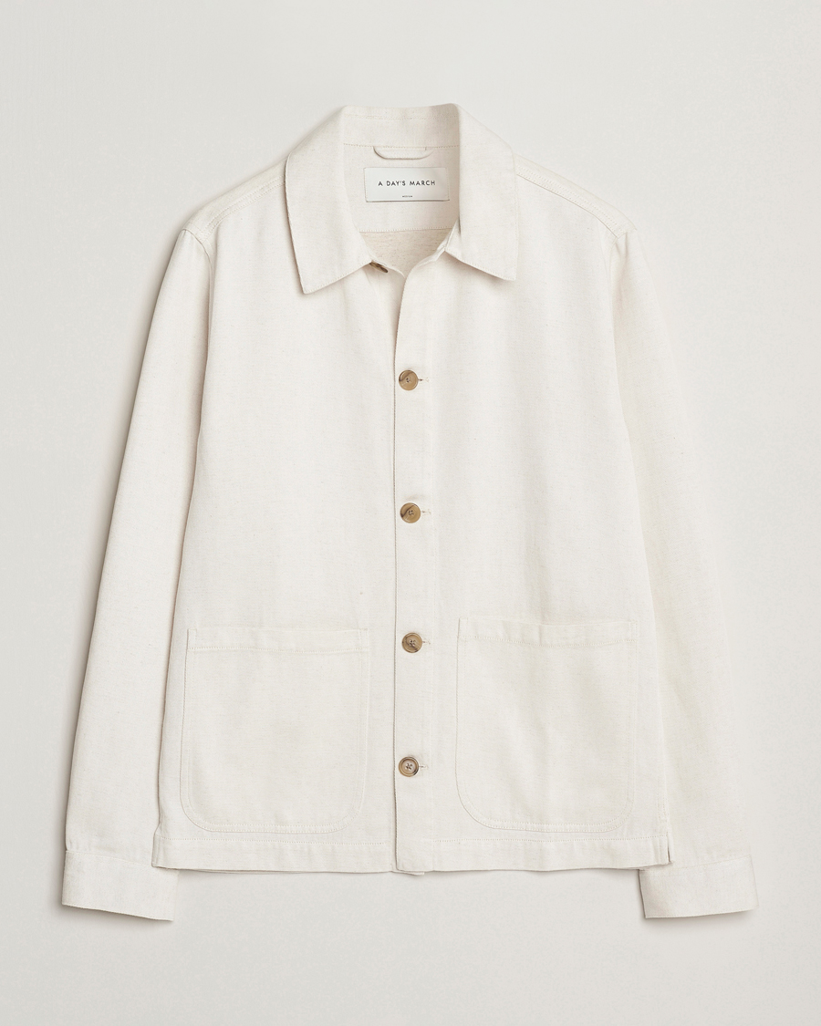 Herre | Jakker | A Day's March | Imola Hemp Overshirt Ecru