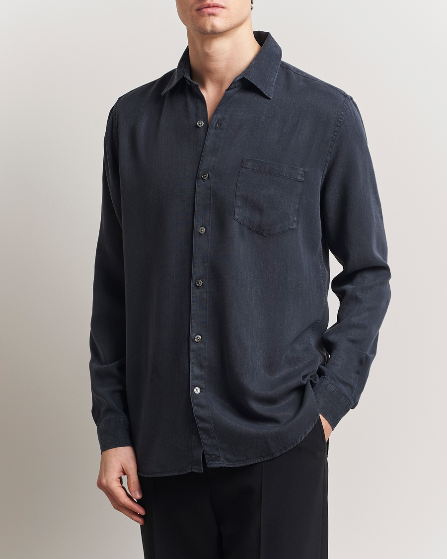 Herre | Skjorter | A Day's March | Daintree Lyocell Shirt Navy