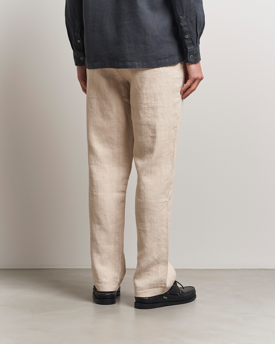 Herre | Bukser | A Day's March | Tamiat Drawstring Linen Trousers Oyster