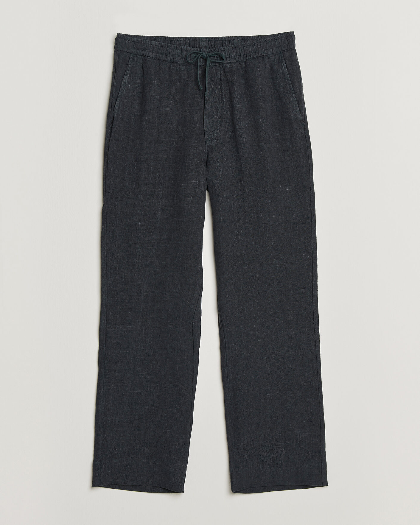 Herre | Bukser | A Day's March | Tamiat Linen Drawstring Trousers Black
