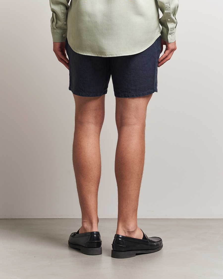 Herre | Shorts | A Day's March | Ipu Linen Drawstring Shorts Navy