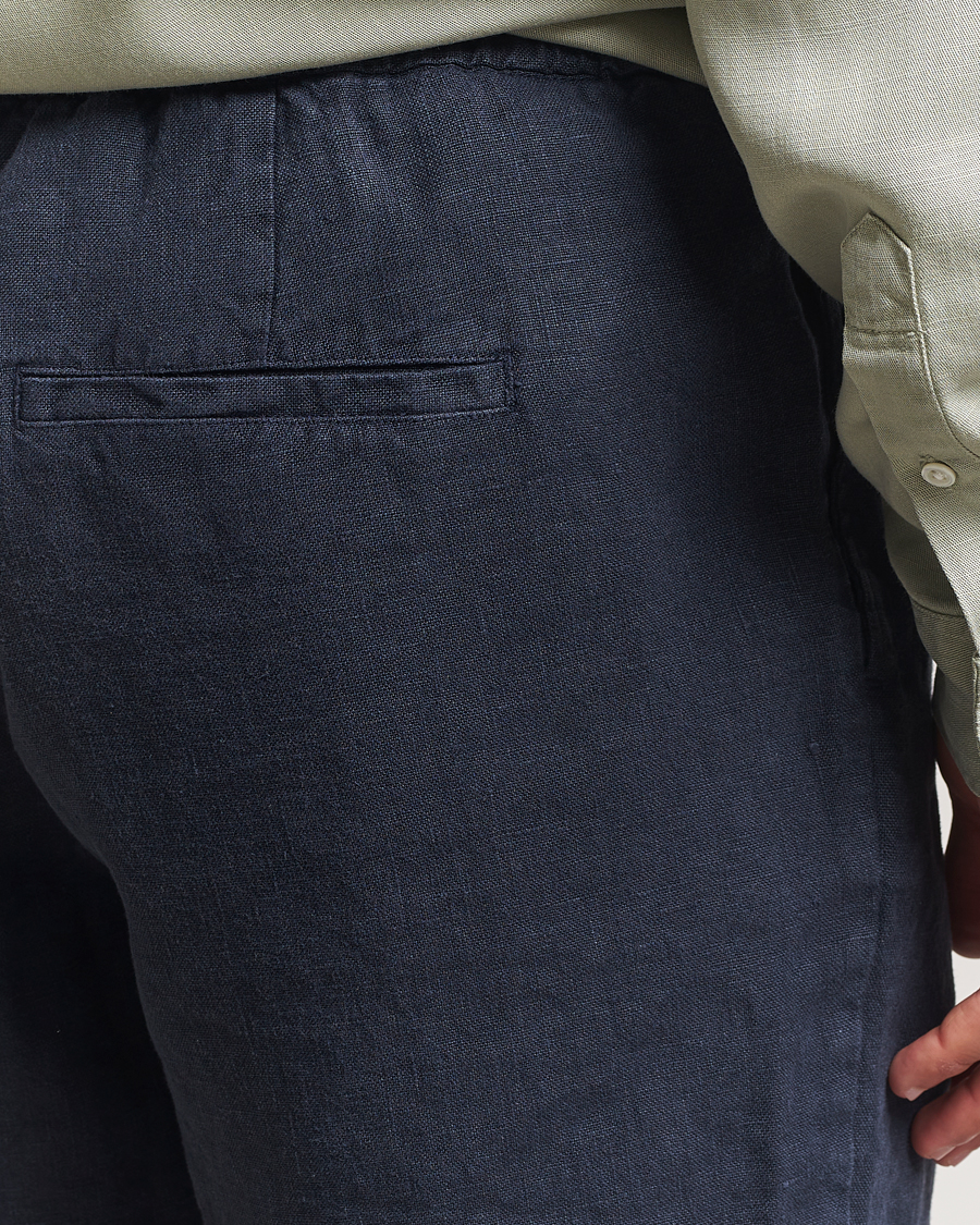 Herre | Shorts | A Day's March | Ipu Linen Drawstring Shorts Navy