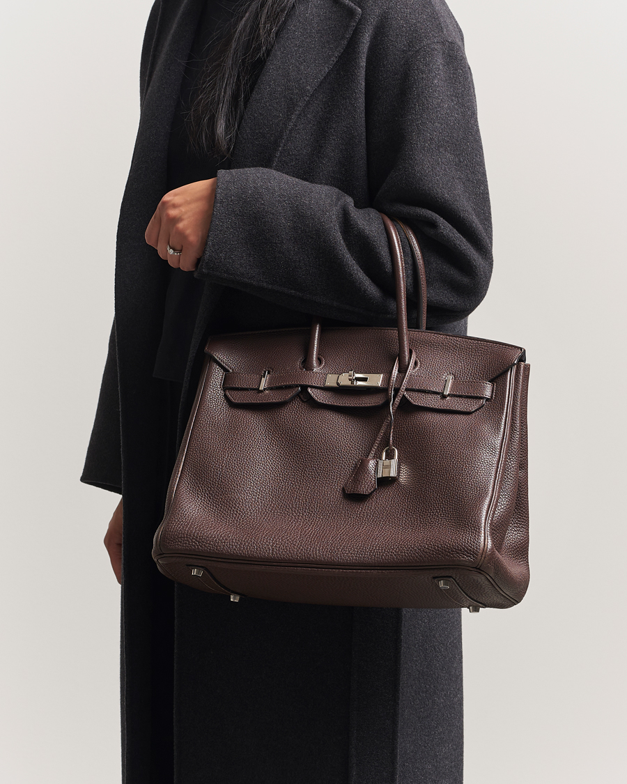 Herre | Pre-Owned & Vintage Bags | Hermès Pre-Owned | Birkin 35 Taurillon Clémence Ebène