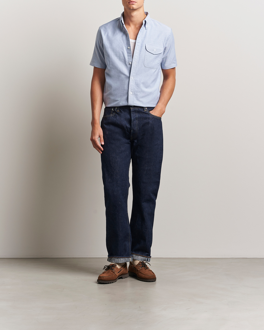 Herre | Skjorter | BEAMS PLUS | Short Sleeve Oxford Shirt Light Blue
