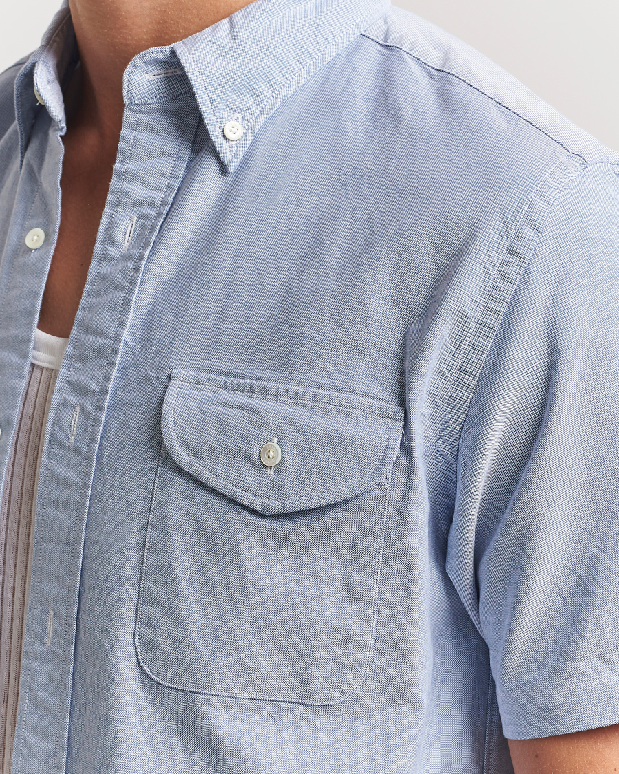 Herre | Skjorter | BEAMS PLUS | Short Sleeve Oxford Shirt Light Blue