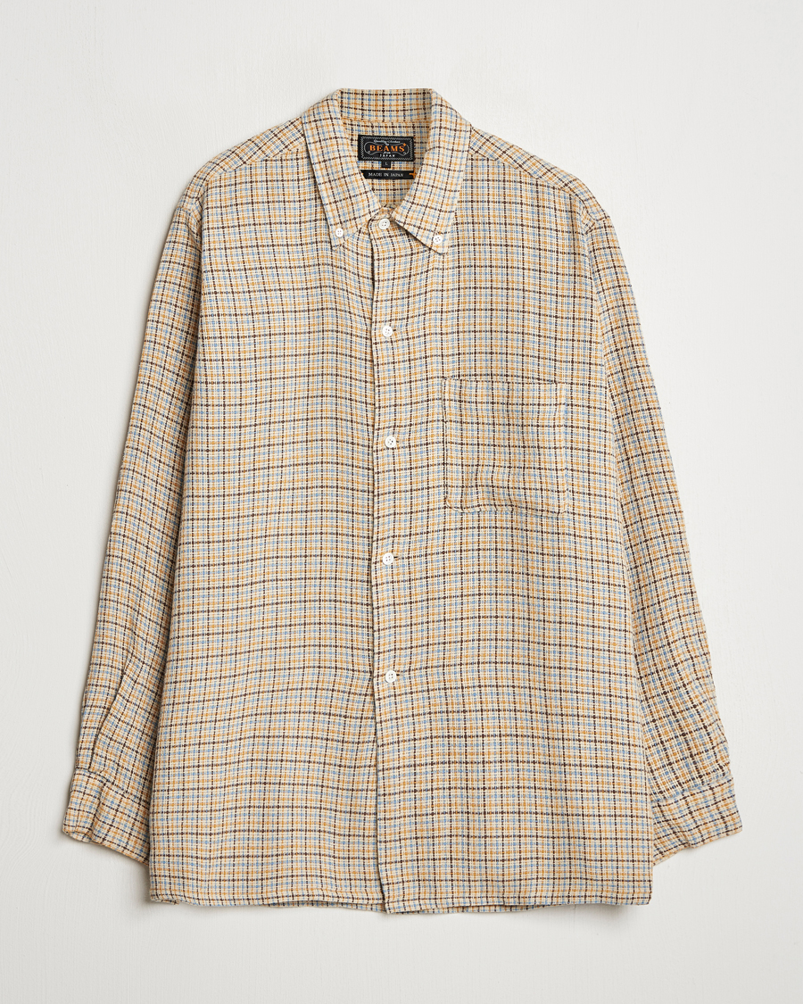 Herre | Skjorter | BEAMS PLUS | Gunclub Mesh Button Down Shirt Beige