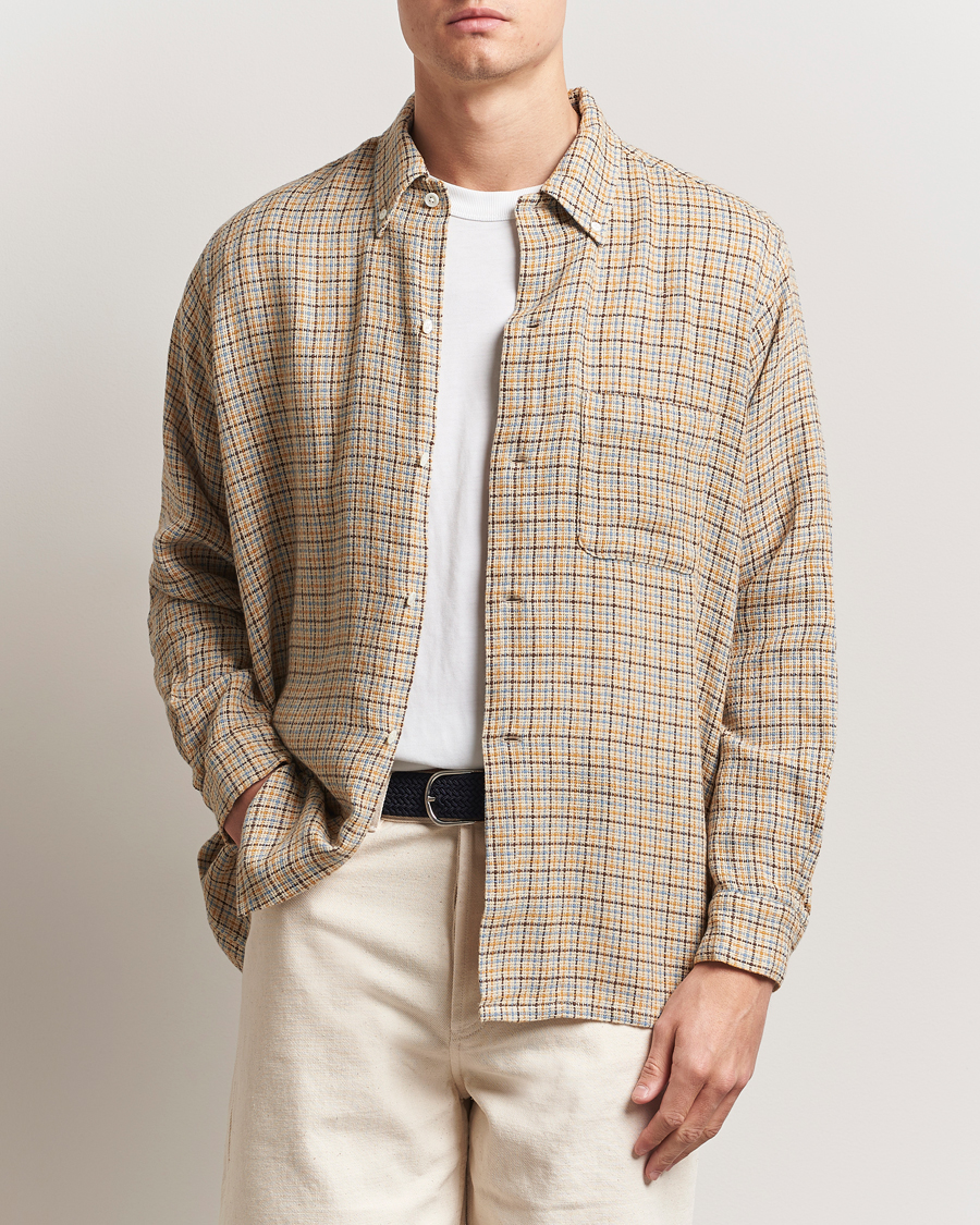 Herre | Skjorter | BEAMS PLUS | Gunclub Mesh Button Down Shirt Beige
