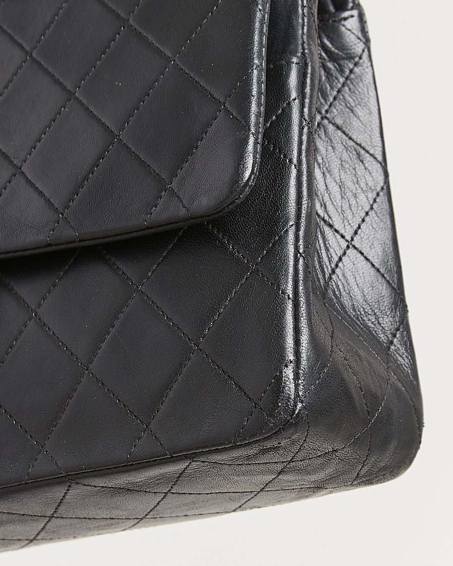 Herre | Chanel Pre-Owned Classic Medium Double Flap Bag Lambskin Black | Chanel Pre-Owned | Classic Medium Double Flap Bag Lambskin Black