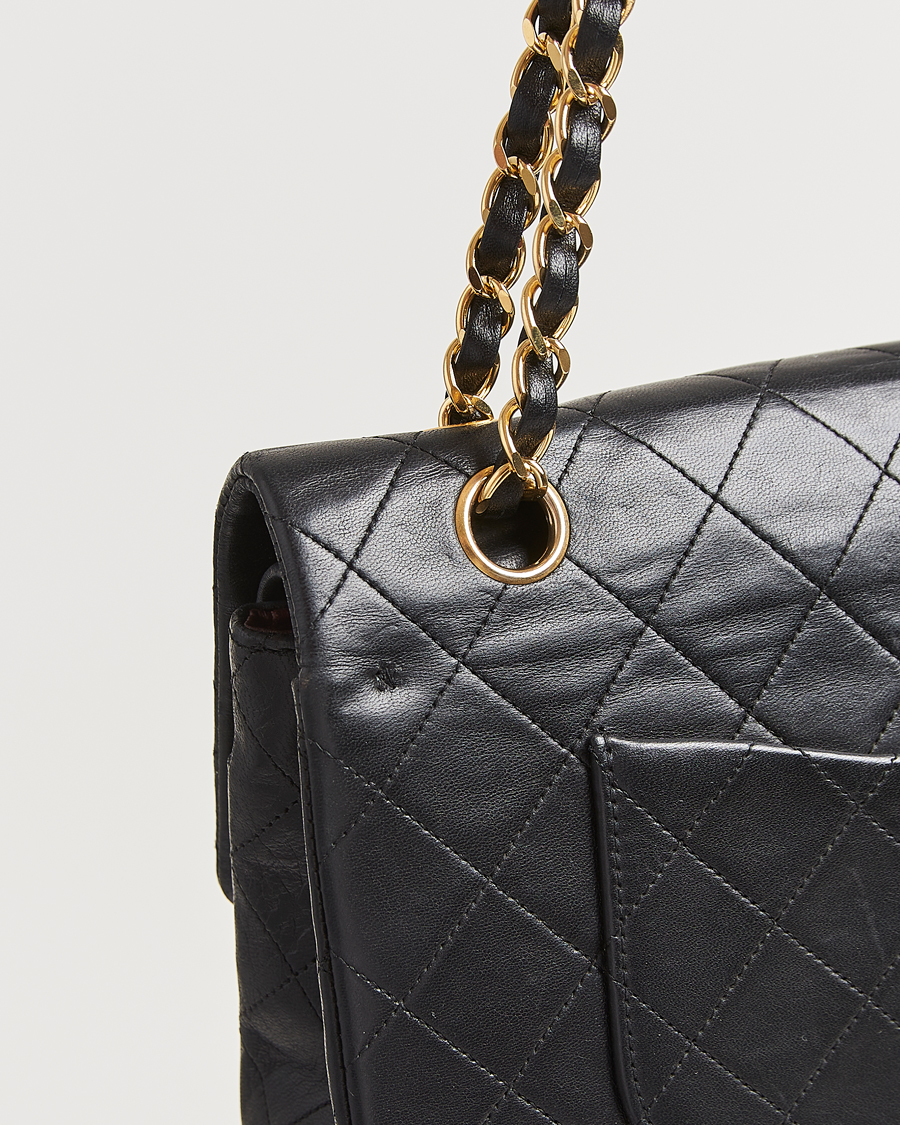 Herre | Chanel Pre-Owned Classic Medium Double Flap Bag Lambskin Black | Chanel Pre-Owned | Classic Medium Double Flap Bag Lambskin Black