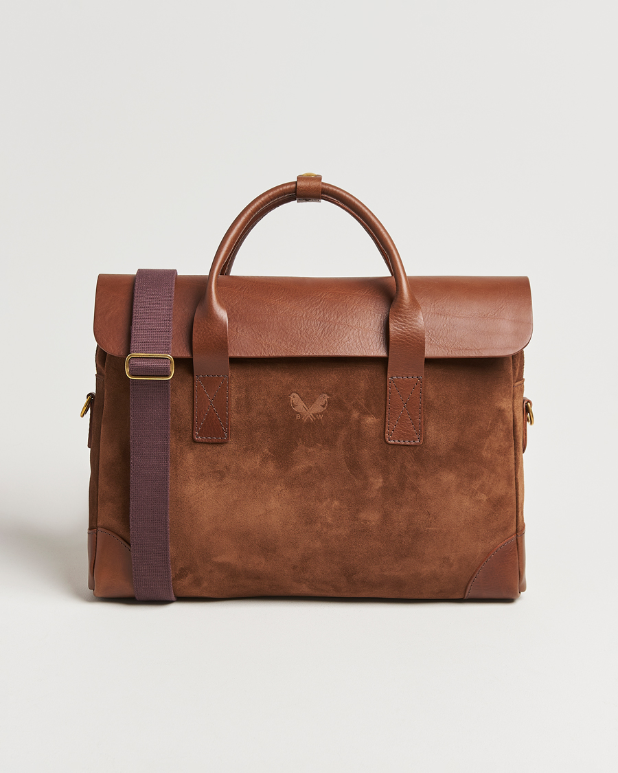 Herre | Tasker | Bennett Winch | Suede Briefcase Brown