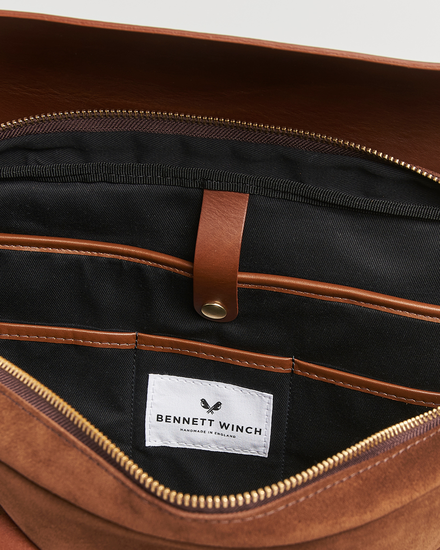 Herre | Tasker | Bennett Winch | Suede Briefcase Brown
