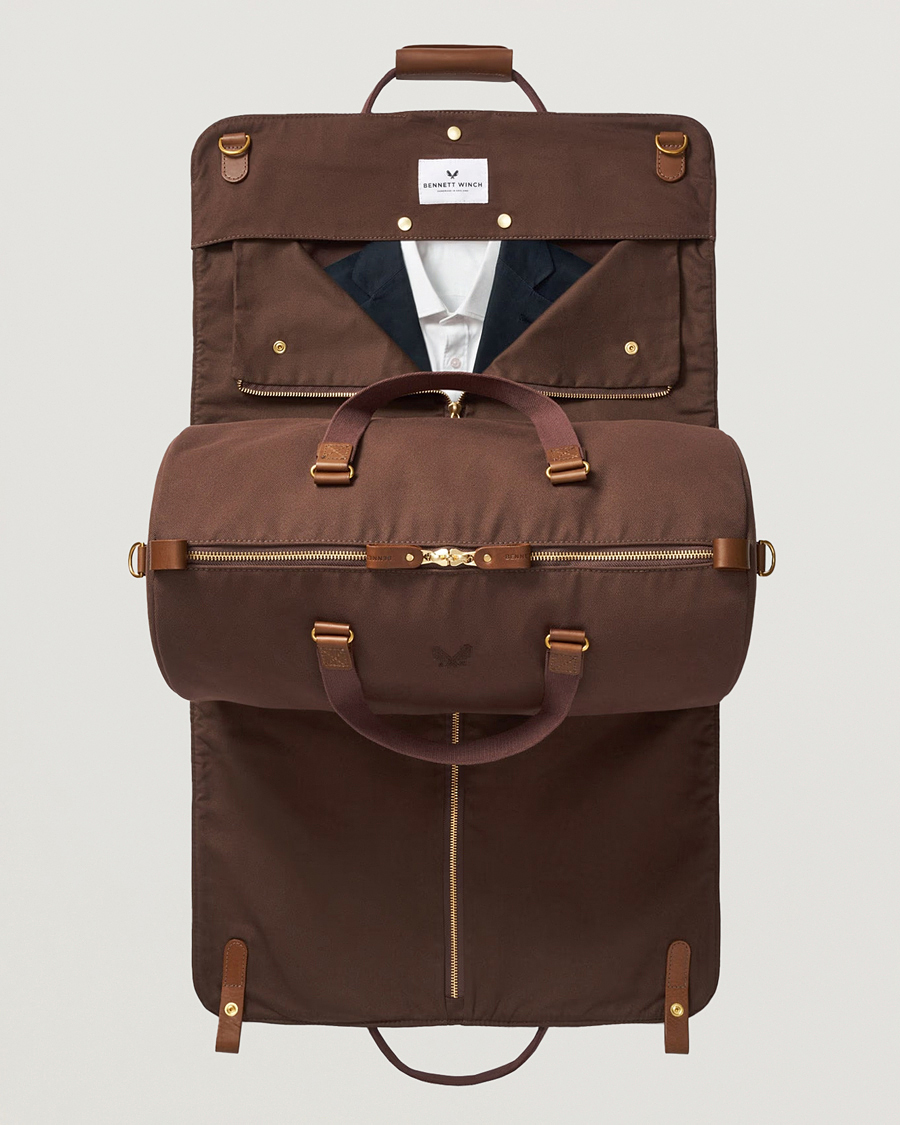 Herre | Tasker | Bennett Winch | Canvas Suit Carrier Holdall Chocolate