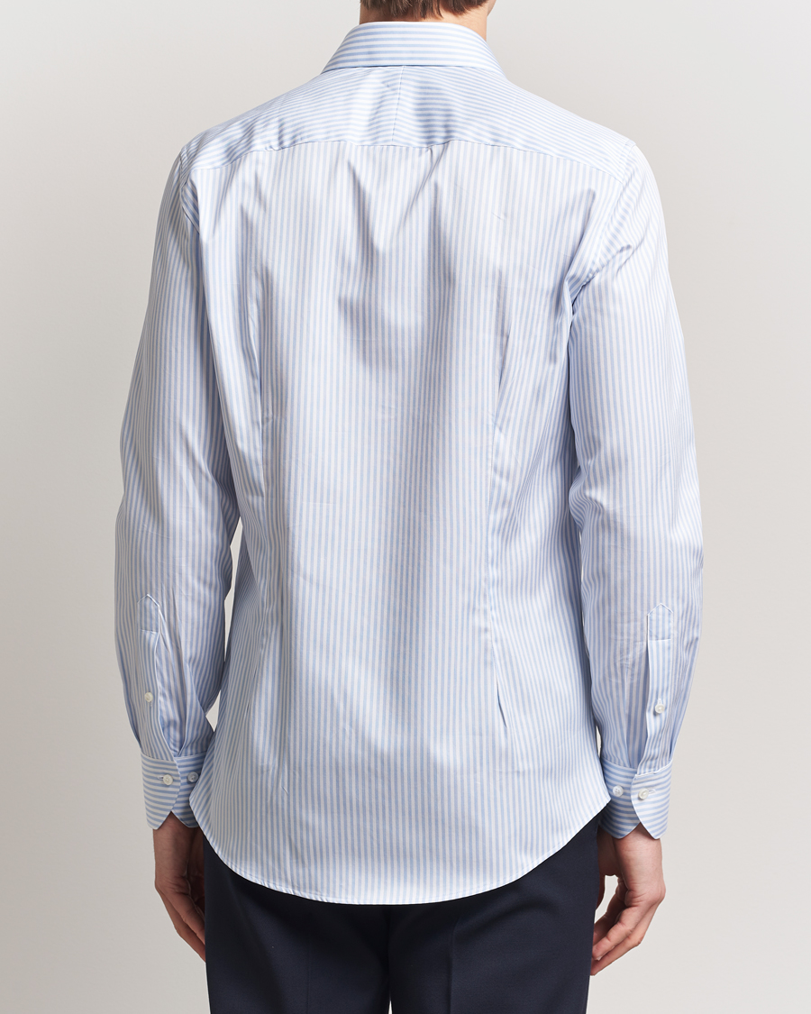 Herre | Skjorter | Stenströms | 1899 Slim Striped Cotton Twill Shirt Blue/White