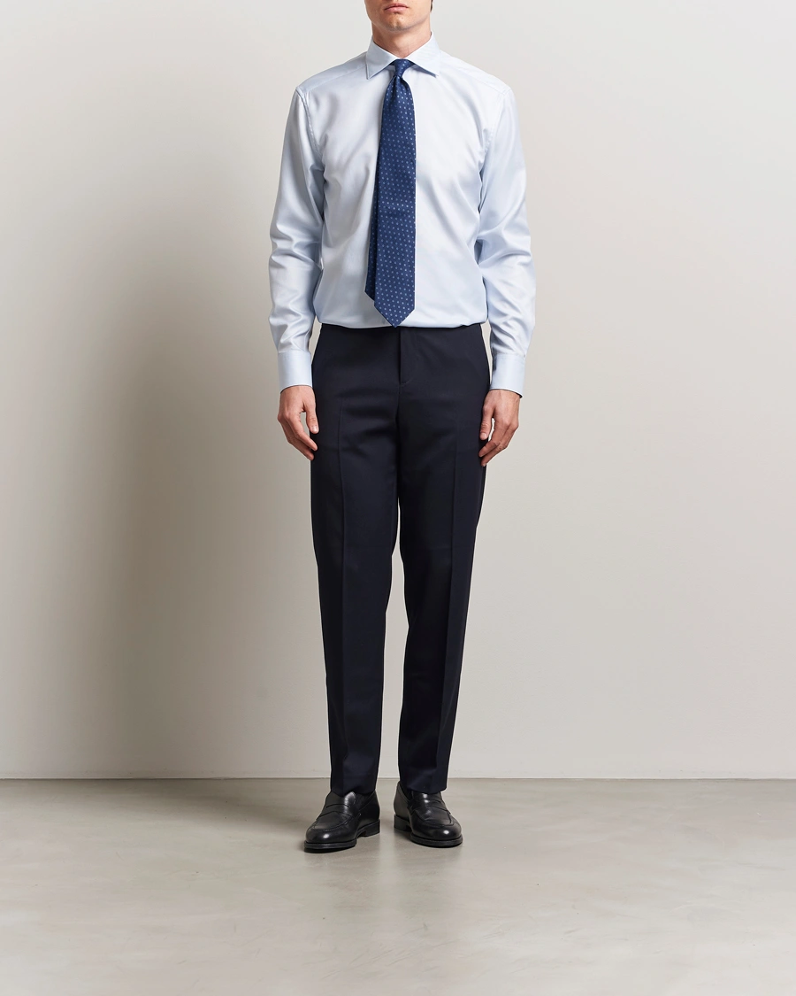 Herre | Skjorter | Stenströms | 1899 Cotton Twill Shirt Light Blue