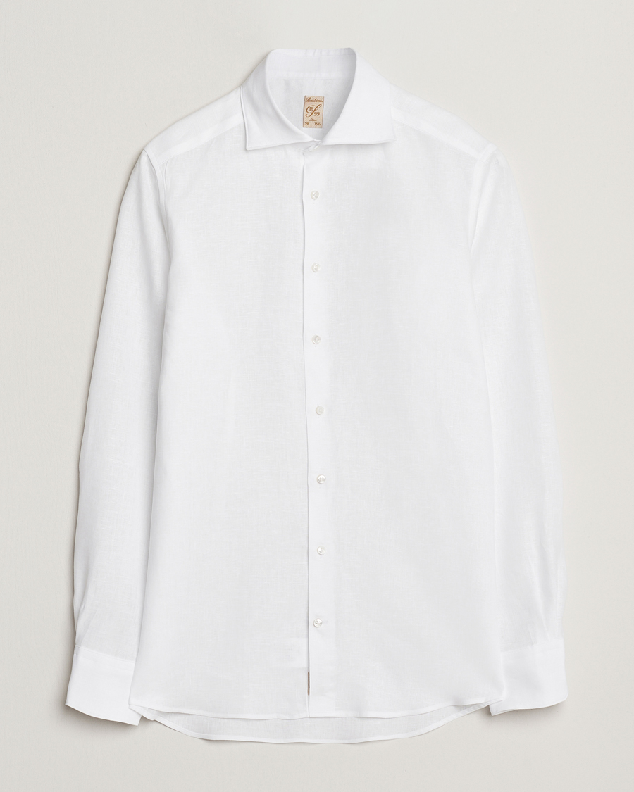 Herre | Skjorter | Stenströms | 1899 Slim Linen Shirt White