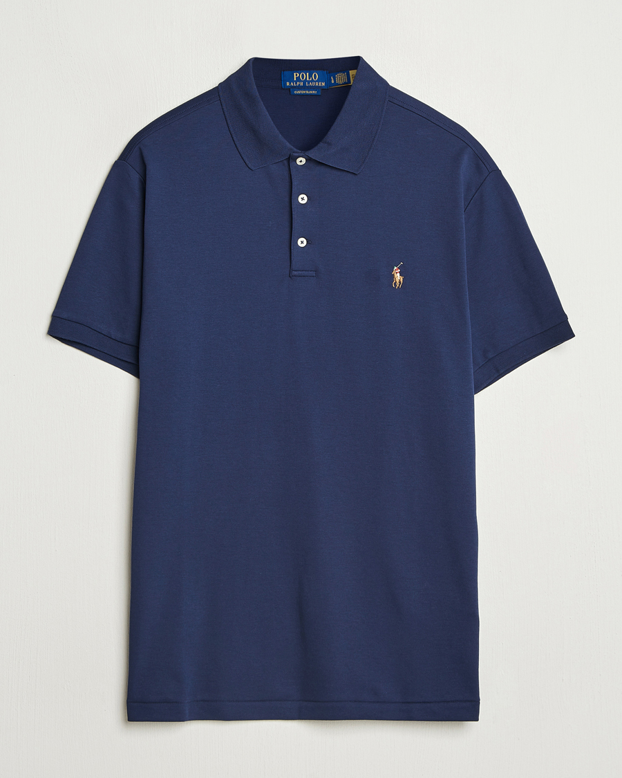 Herre | Polotrøjer | Polo Ralph Lauren | Custom Slim Fit Cotton Polo Refined Navy