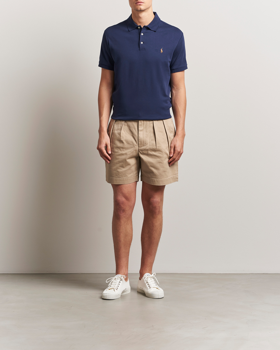 Herre | Polotrøjer | Polo Ralph Lauren | Custom Slim Fit Cotton Polo Refined Navy