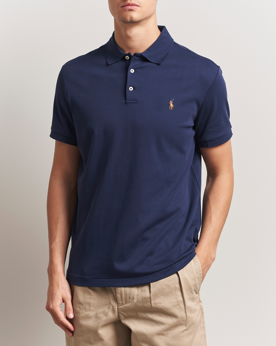 Herre | Polotrøjer | Polo Ralph Lauren | Custom Slim Fit Cotton Polo Refined Navy