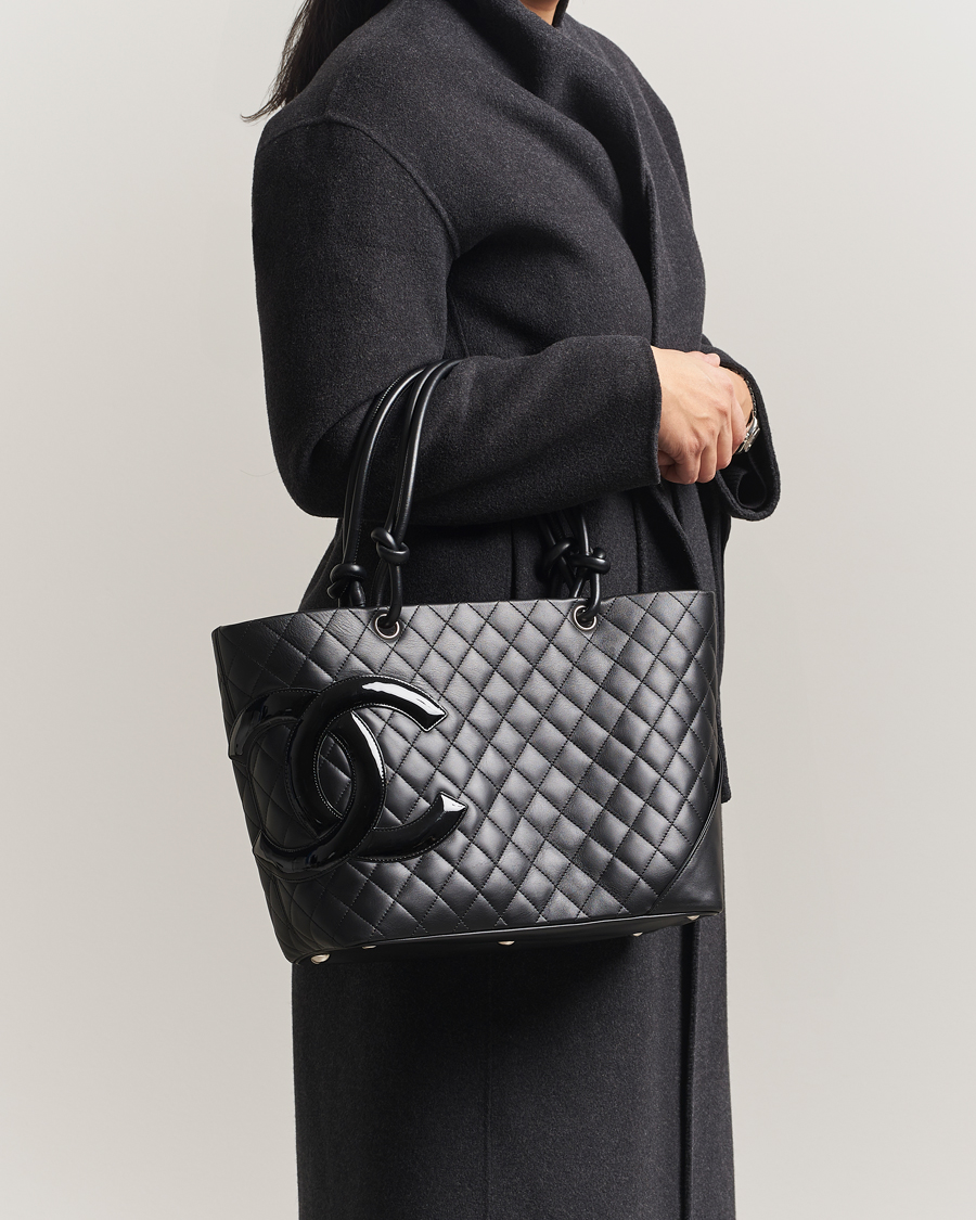 Herre | Chanel Pre-Owned Cambon Ligne Tote Bag Medium Black  | Chanel Pre-Owned | Cambon Ligne Tote Bag Medium Black