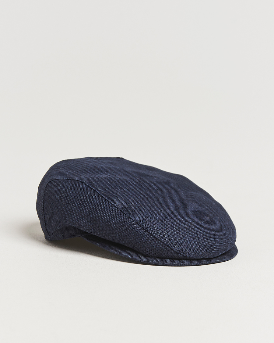 Herre | Hatte & kasketter | Wigéns | Ivy Slim Hopsack Linen Cap Navy