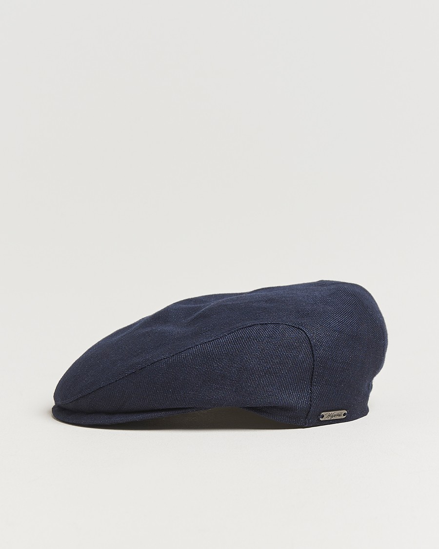 Herre | Hatte & kasketter | Wigéns | Ivy Slim Hopsack Linen Cap Navy