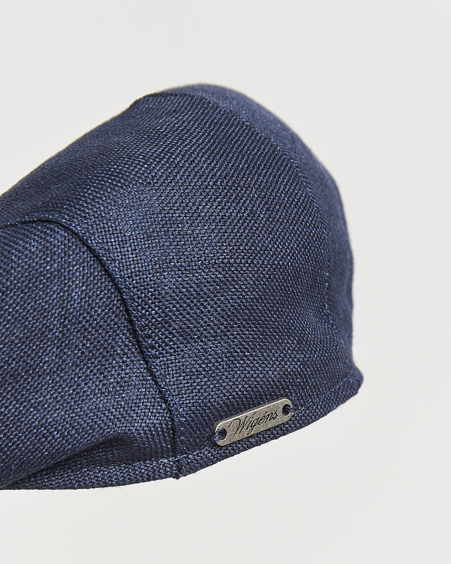 Herre | Hatte & kasketter | Wigéns | Ivy Slim Hopsack Linen Cap Navy