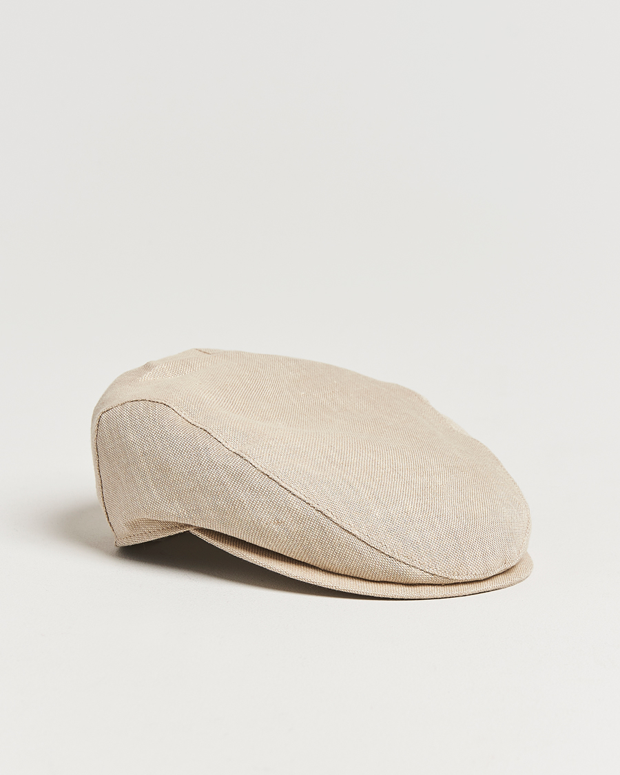 Herre | Hatte & kasketter | Wigéns | Ivy Slim Hopsack Linen Cap Sand